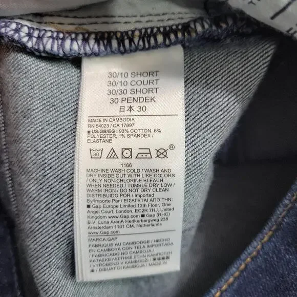 Gap '70s Flare High Rise Jeans Size 30 10S Blue Dark Wash Cotton Denim Retro - Picture 8 of 9